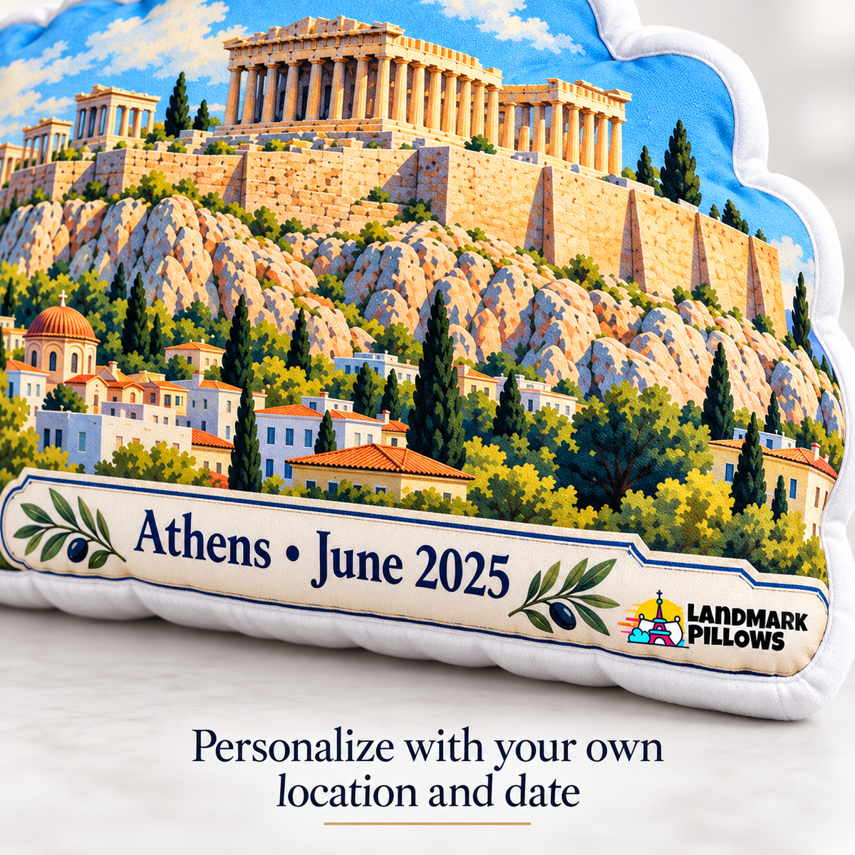 Acropolis of Athens Pillow personalization detail