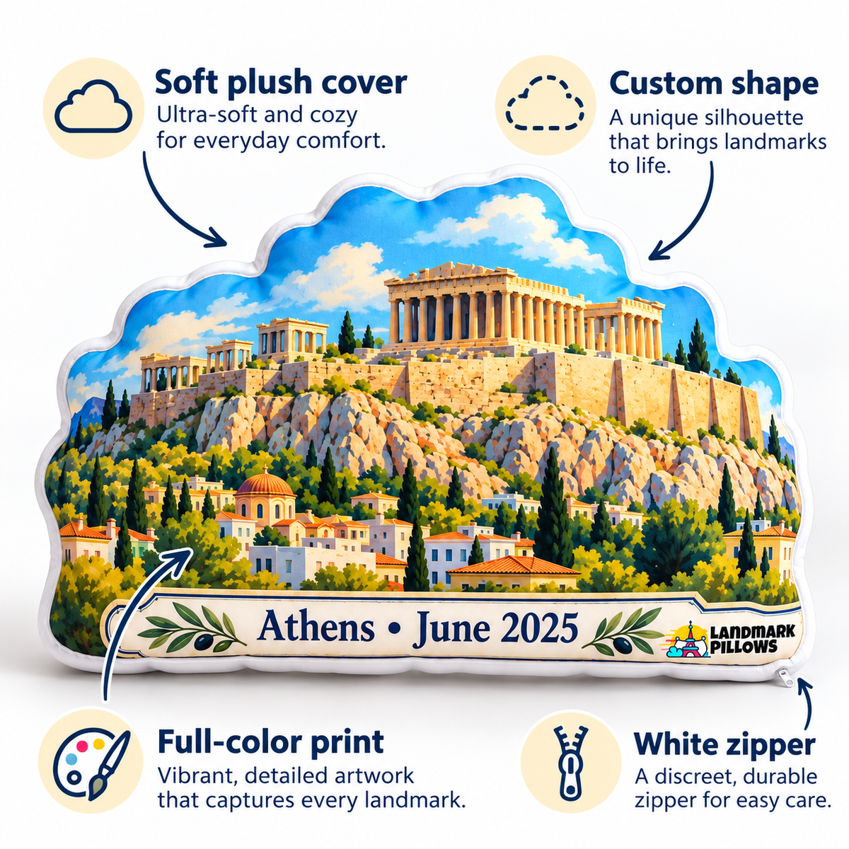 Acropolis of Athens Pillow feature graphic